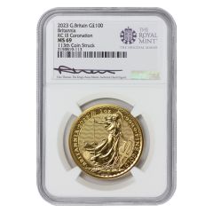 Great Britain 2023 £100 Gold KCIII Coronation NGC MS69 113th Coin Struck Thomas Label