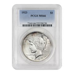 1923 $1 Silver Peace PCGS MS66 Obverse