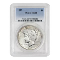 US $1 Peace 1923 PCGS MS66 Obverse
