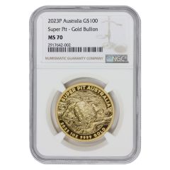 Australia 2023-P Gold $100 Super Pit NGC MS70