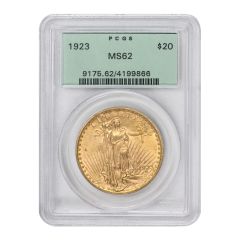 1923 $20 Gold Saint Gaudens PCGS MS62 OGH