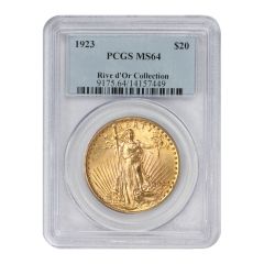 1923 $20 Gold Saint Gaudens PCGS MS64