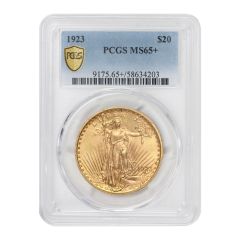 1923 $20 Gold Saint Gaudens PCGS MS65+