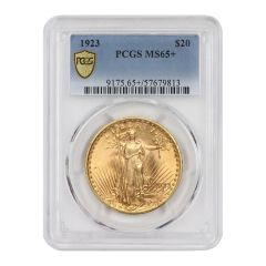1923 $20 Gold Saint Gaudens PCGS MS65+