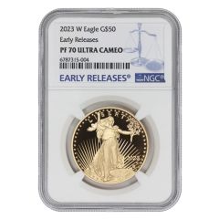 2023-W $50 Gold Eagle NGC PF70UCAM ER w/ OGP Obverse