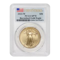 2023-W $50 Gold Eagle PCGS SP70 FS Flag Label Obverse

