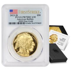 2023-W $50 Gold Proof Buffalo PCGS PR70DCAM FS Flag Label w/ OGP