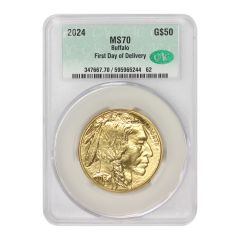 2024 $50 Gold Buffalo CACG MS70 FDOD