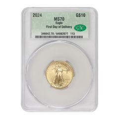 2024 $10 Gold Eagle CACG MS70 FDOD
