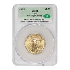 2024 $25 Gold Eagle CACG MS70 FDOD