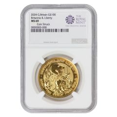 Great Britain 2024 £100 Gold Britannia & Liberty NGC MS69 Numbered and Signed Label