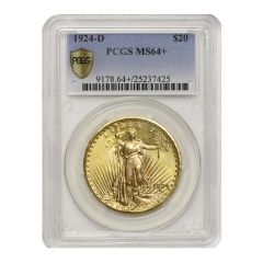 1924-D $20 Gold Saint Gaudens PCGS MS64+ Obverse