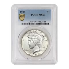 1924 $1 Silver Peace PCGS MS67 Obverse