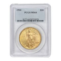 1924 $20 Gold Saint Gaudens PCGS MS64 Obverse
