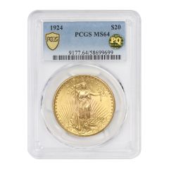 1924 $20 Gold Saint Gaudens PCGS MS64 PQ