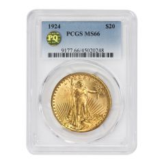 1924 $20 Gold Saint Gaudens PCGS MS66 PQ