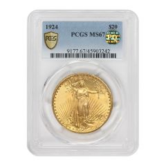 1924 $20 Gold Saint Gaudens PCGS MS67 PQ