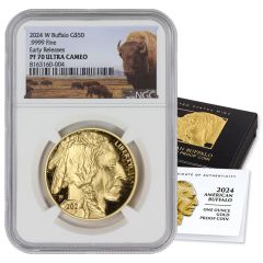 PRE-ORDER 2024-W $50 Gold Buffalo NGC PF70UCAM ER Bison Label w/ OGP