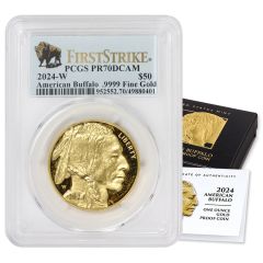 2024-W $50 Gold Buffalo PCGS PR70DCAM FS Bison Label w/ OGP