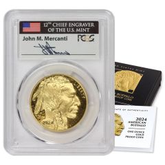 2024-W $50 Gold Buffalo PCGS PR70DCAM AR Mercanti Label w/ OGP