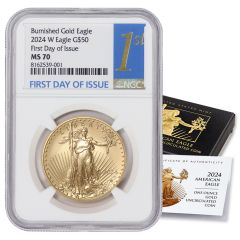 2024-W $50 Gold Eagle NGC MS70 FDOI w/ OGP