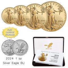 PRE-ORDER Set of 4 2024-W Gold Eagles Proofs w/ OGP + Bonus