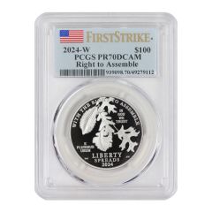 2024-W $100 Platinum Eagle PCGS PR70DCAM FS Flag Label Obverse

