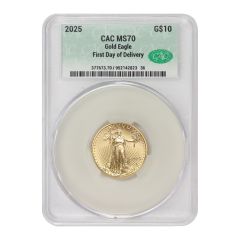 2025 $10 Gold Eagle CACG MS70 FDOD