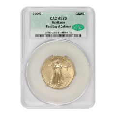 2025 $25 Gold Eagle CACG MS70 FDOD
