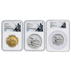 Set of 3 2025 Gold Batman and Silver Medals NGC PF70UCAM & MS70 FDOI DC Label