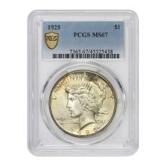 1925 $1 Silver Peace PCGS MS67 Obverse