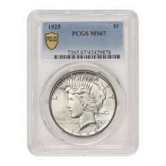 US $1 Peace 1925 PCGS MS67 Obverse