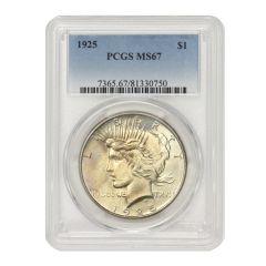 1925 $1 Silver Peace PCGS MS67 Obverse