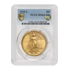 US $20 Saint Gaudens 1925-S PCGS MS64 PQ Obverse