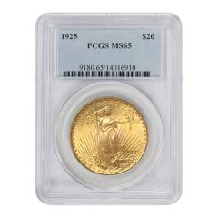 1925 $20 Gold Saint Gaudens PCGS MS65