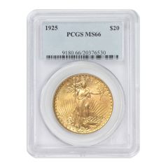 US $20 Saint Gaudens 1925 PCGS MS66 Obverse
