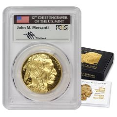 2025-W $50 Gold Buffalo PCGS PR70DCAM AR Mercanti Label w/ OGP