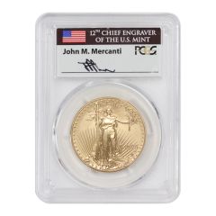 2025-W $50 Gold Eagle PCGS SP70 AR Mercanti Label 