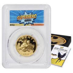 2025-W $50 Gold Batman PCGS PR70DCAM FDOI Superhero Label w/ OGP