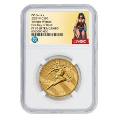 PRE-ORDER 2025-W $50 Gold Wonder Woman NGC PF70UCAM FDOI DC Label w/ OGP