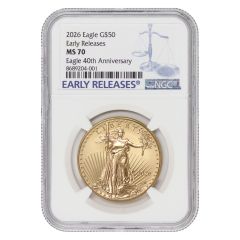 2026 $50 Gold Eagle NGC MS70 ER