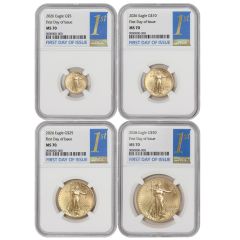 PRE-ORDER Set of 4 2026 Gold Eagles NGC MS70 FDOI