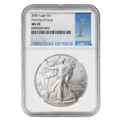 PRE-ORDER 2026 $1 Silver Eagle NGC MS70 FDOI