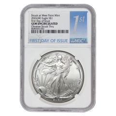2026-(W) $1 Silver Eagle NGC GemUNC FDOI Mint Error Obverse Struck Thru