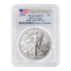 PRE-ORDER 2026 $1 Silver Eagle PCGS MS70 FS Flag Label