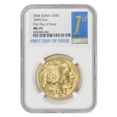 PRE-ORDER 2026 $50 Gold Buffalo NGC MS70 FDOI