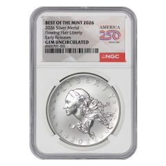 1804 (2026) Silver Draped Bust Dollar Medal NGC Gem Uncirculated Early Releases America 250 Label