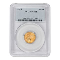 1926 $2.50 Gold Indian PCGS MS65