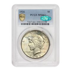 1926 $1 Silver Peace PCGS MS66+ CAC