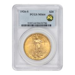 1926-S $20 Gold Saint Gaudens PCGS MS64 PQ